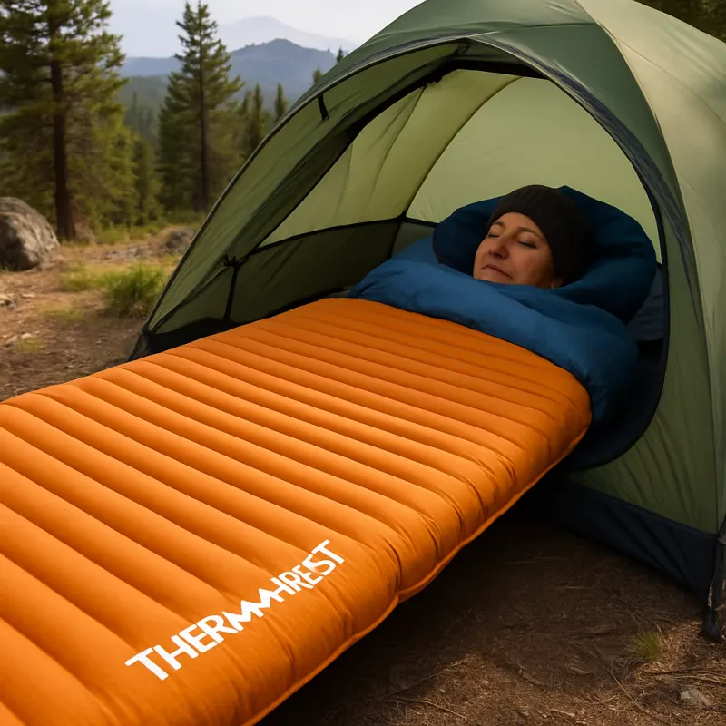 Sleep like a baby on your next camping trip with this cozy sleeping pad