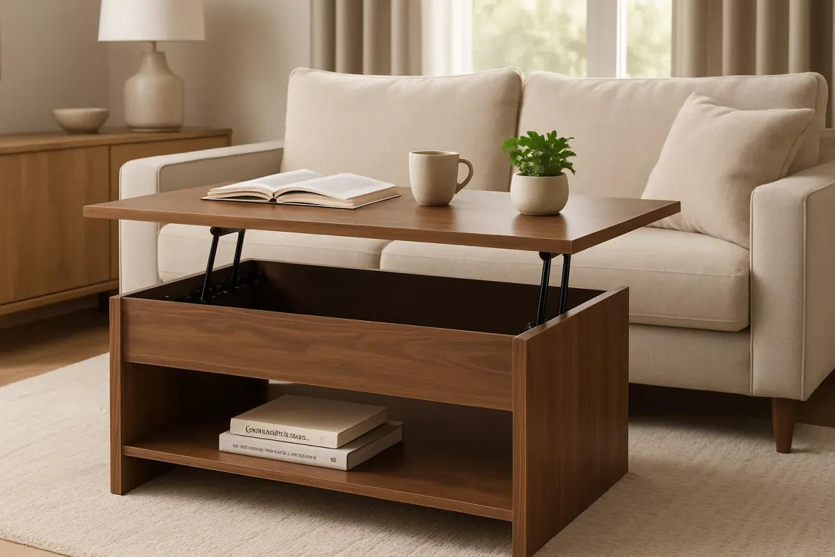 Stylish Lift-Top Coffee Table with Hidden Storage
