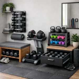 Get organized and make the most of your workout space with these clever storage solutions