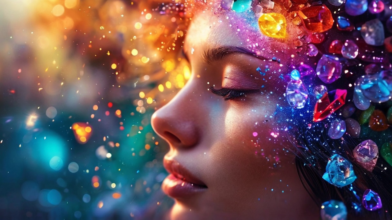 Gemstones vibrating woman emotions