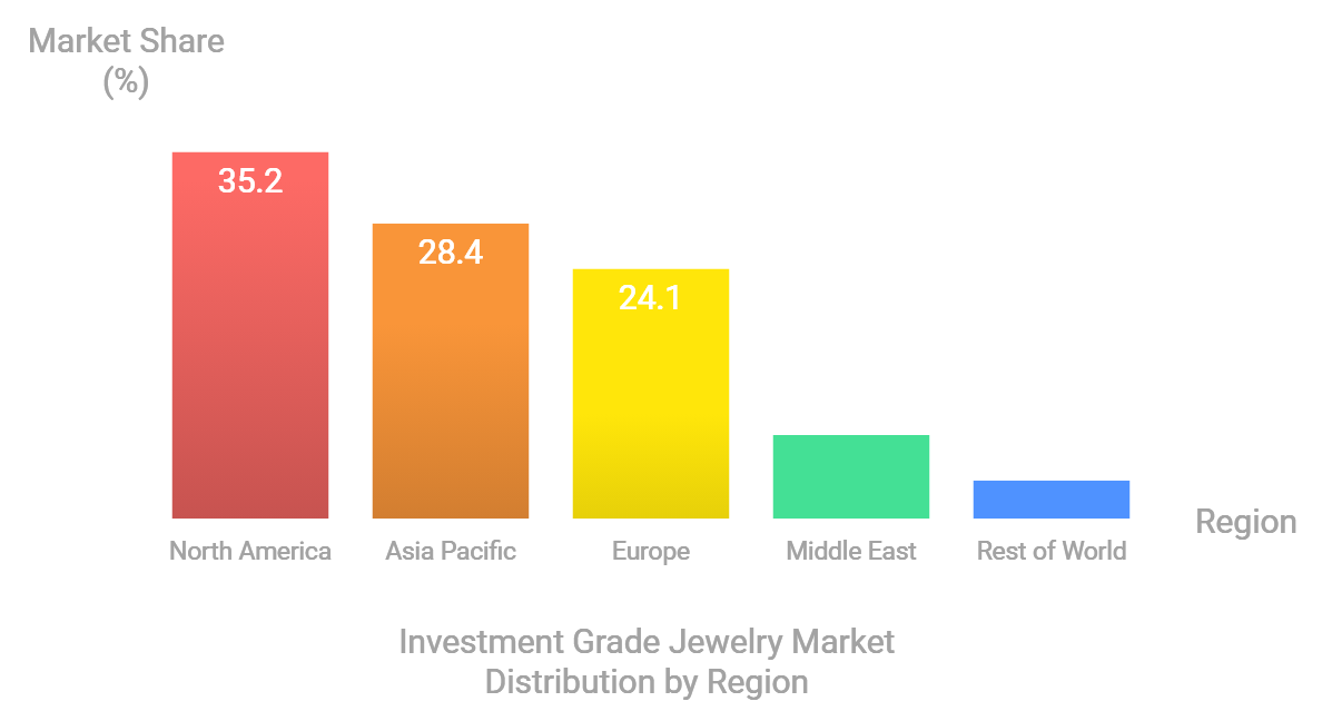 Investment jewelry market share by regions