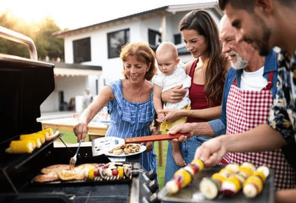family grilling