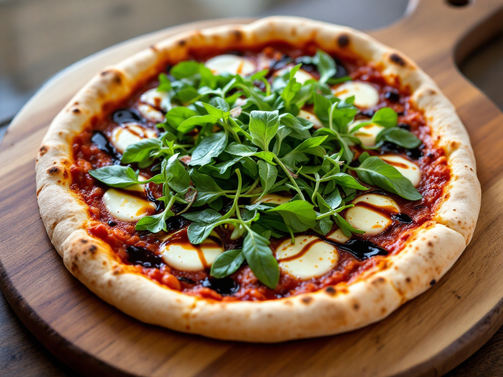 A beautifully presented Nduja Calabrian Chili Pizza on a rustic wooden board