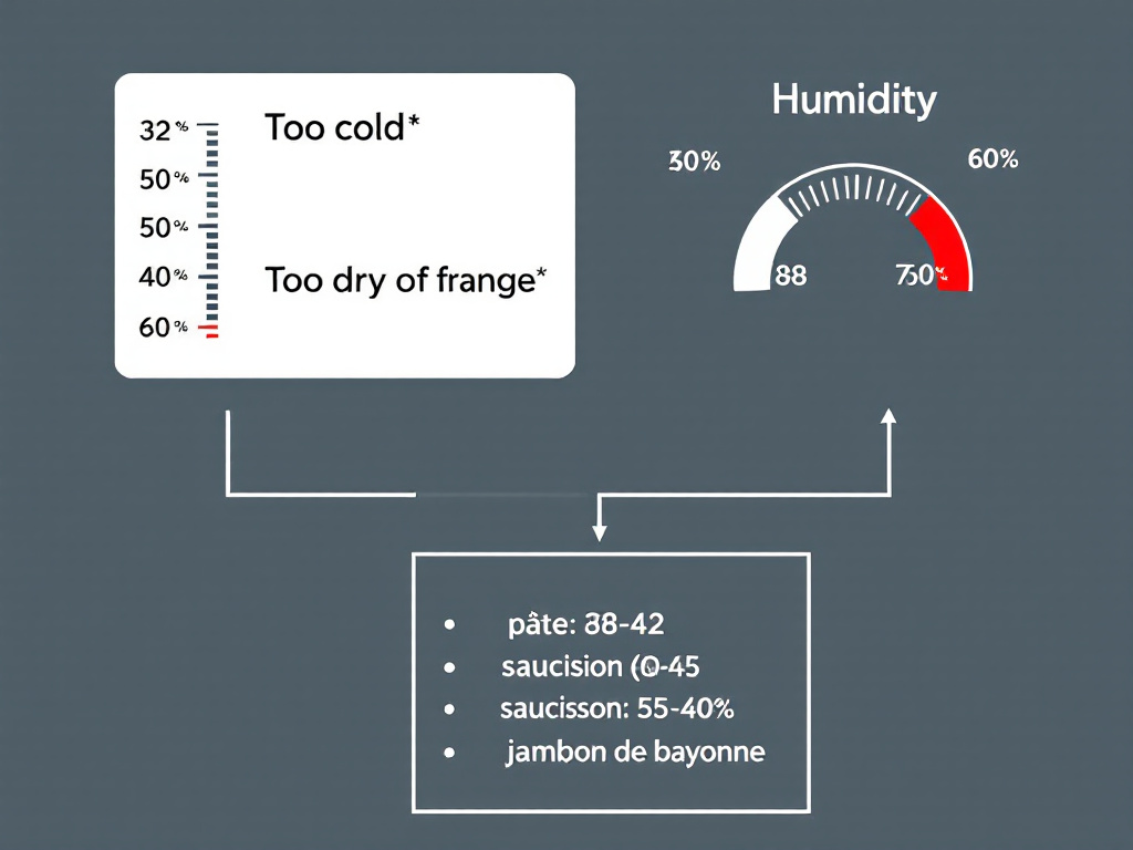 A diagram showing the ideal temperature and humidity