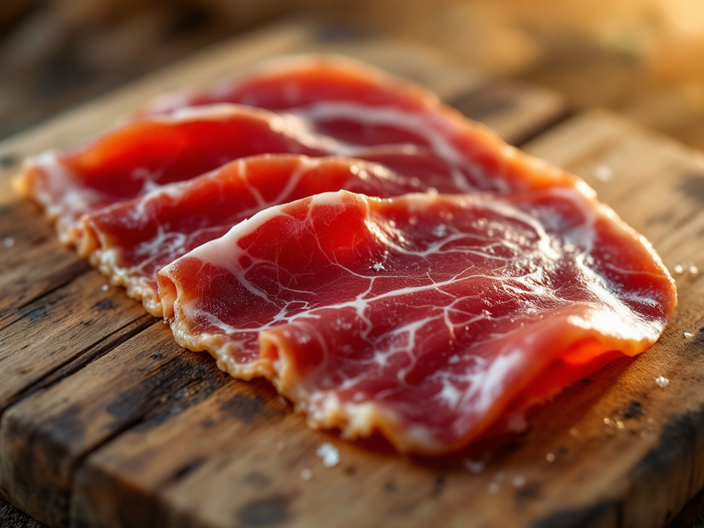 Prosciutto di Parma, aged to perfection and ready to melt in your mouth.