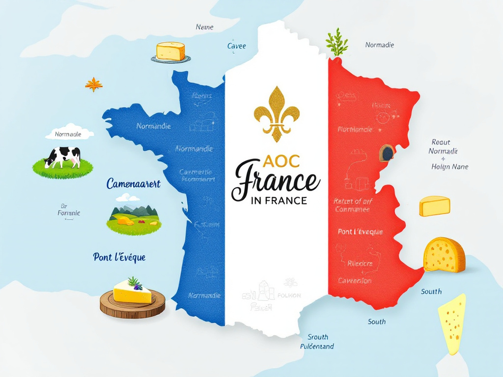 A map of France with AOC cheese regions
