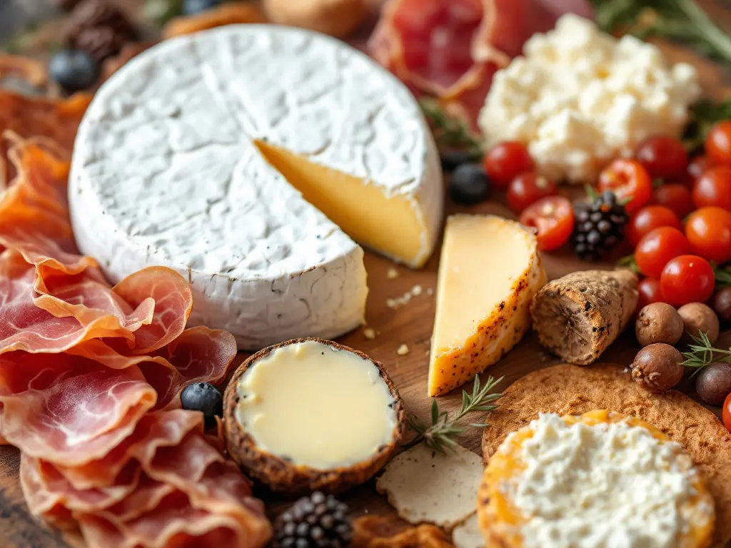 Soft Cheeses on Charcuterie Plate