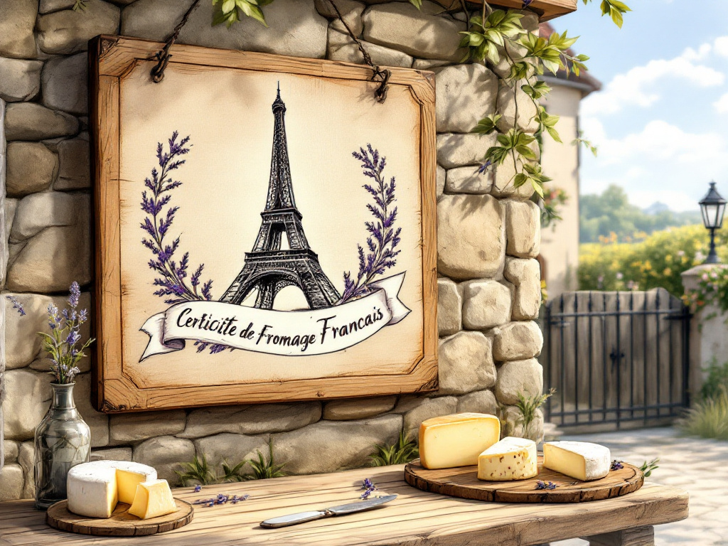 A delightful assortment of French cheeses, each with its unique certification label.