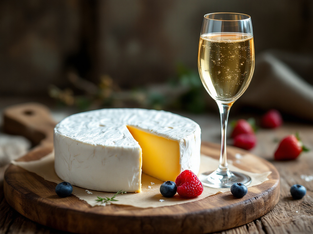 Brillat Savarin with Champgne and fruits