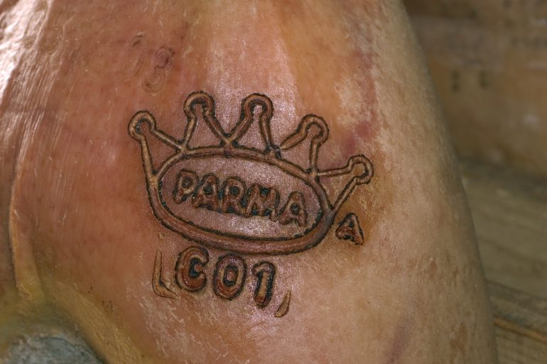 Identifying your Parma ham, look for the stamp!