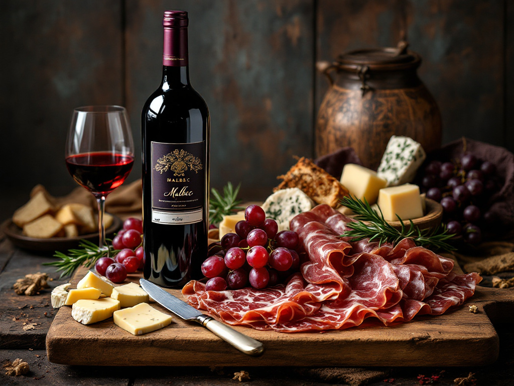 Malbe paired with a charcuterie board