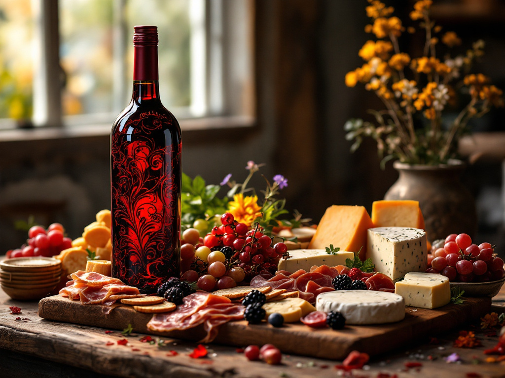 Merlot paired with a charcuterie board