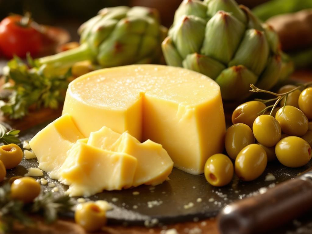A Raclette with Olives and Artichokes