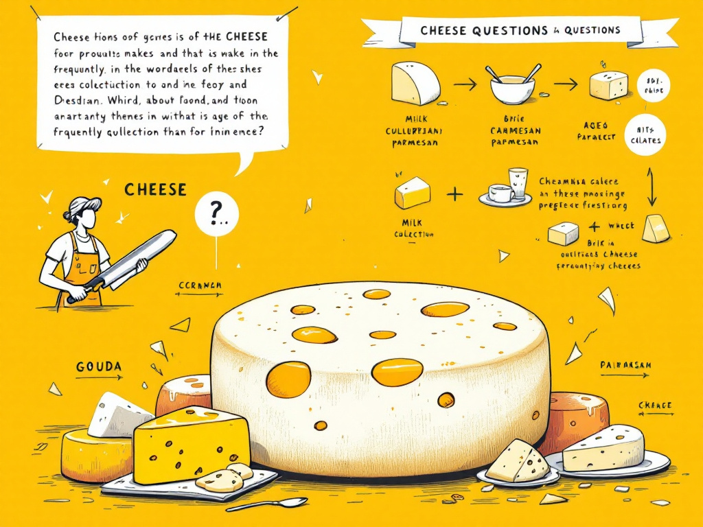 Illustrated FAQ section answering common questions about cheese pairing and tasting.
