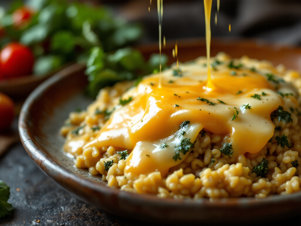 Bleu d Auvergne with pears and risotto