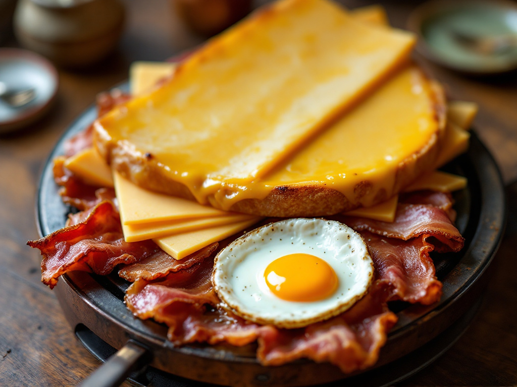 A Raclette with Bacon and Cheddar