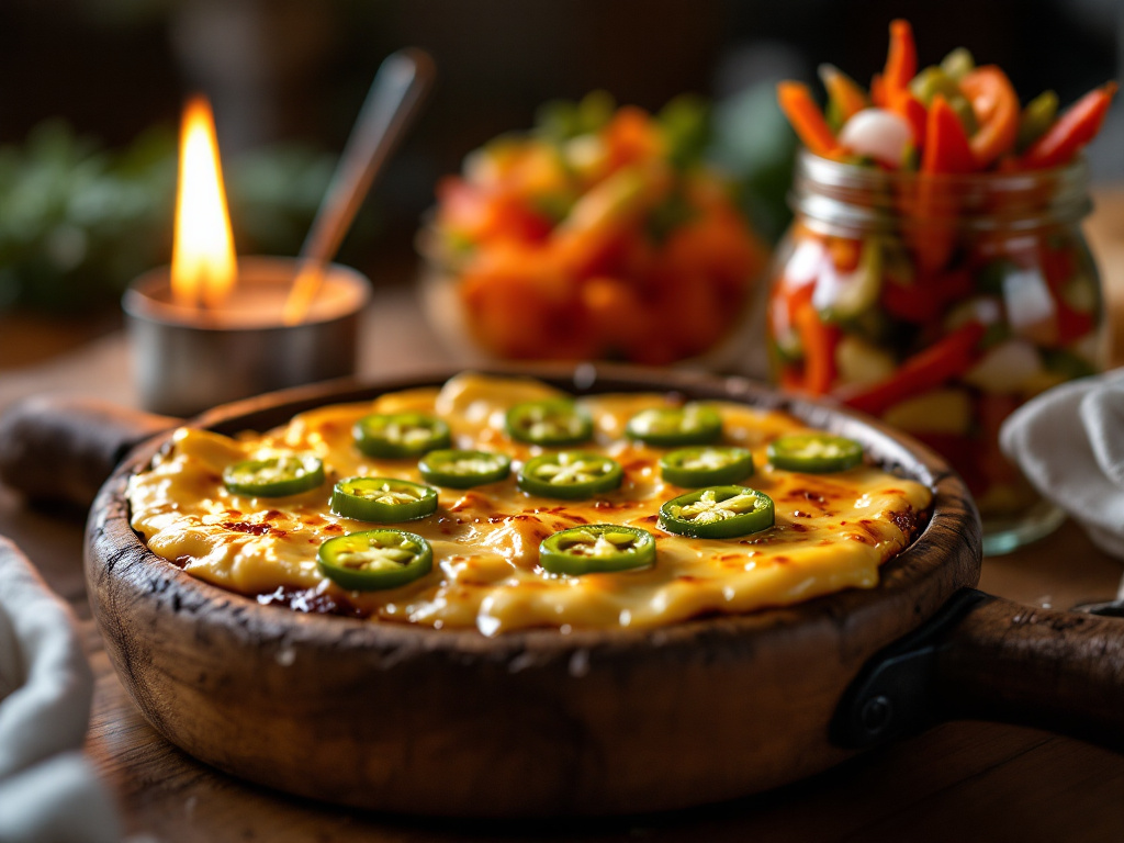 Raclette with Spicy Jalapeños and Pickled Vegetables