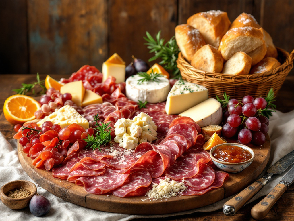 A variety of Italian salami, including Genoa, Finocchiona, and Soppressata