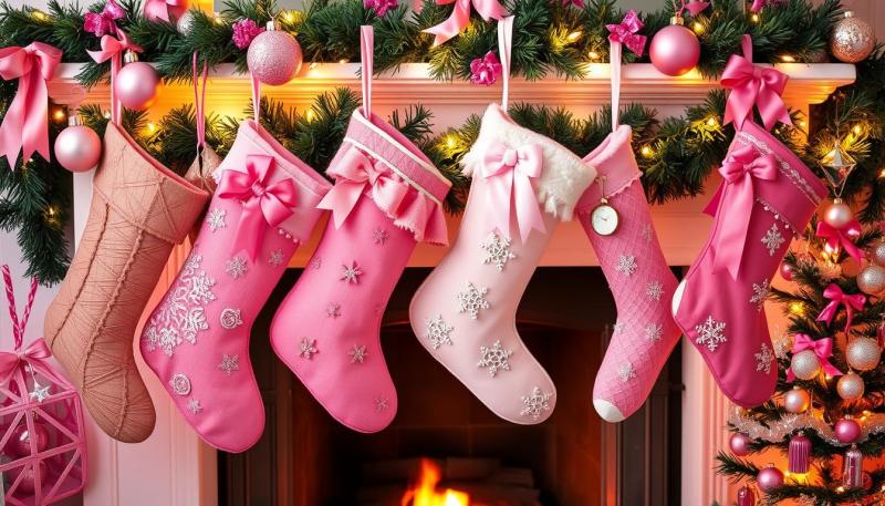 Celebrate the season with charming and festive pink decorations