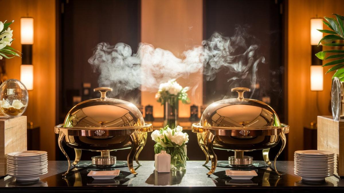 Elegant Gold Chafing Dishes for Stylish Catering
