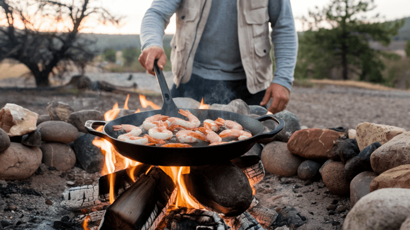 Delicious shrimp dinner made simple and fun outdoors