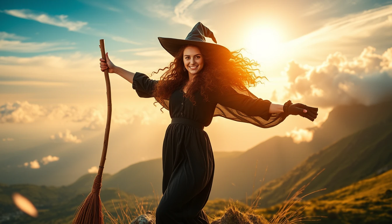 Witch Paragliding Adventure Soaring to New Heights with a Broomstick