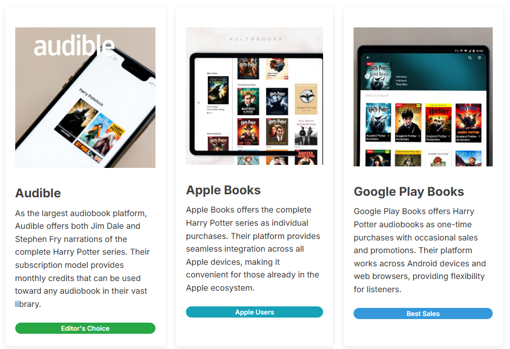 Top Audiobook Platforms Offering Harry Potter