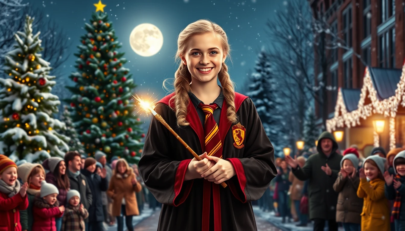 Julianne Hough Hosts Magical Christmas Parade as Gryffindor Student from Harry Potter