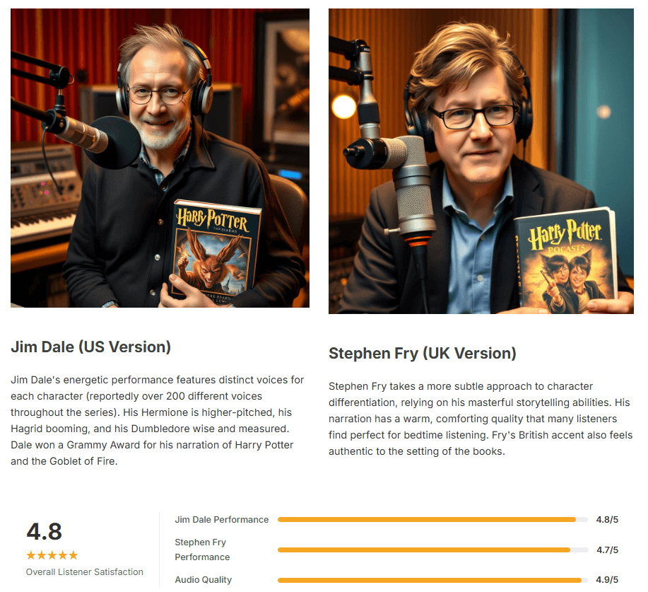 Tale of Two Narrators: Jim Dale vs. Stephen Fry