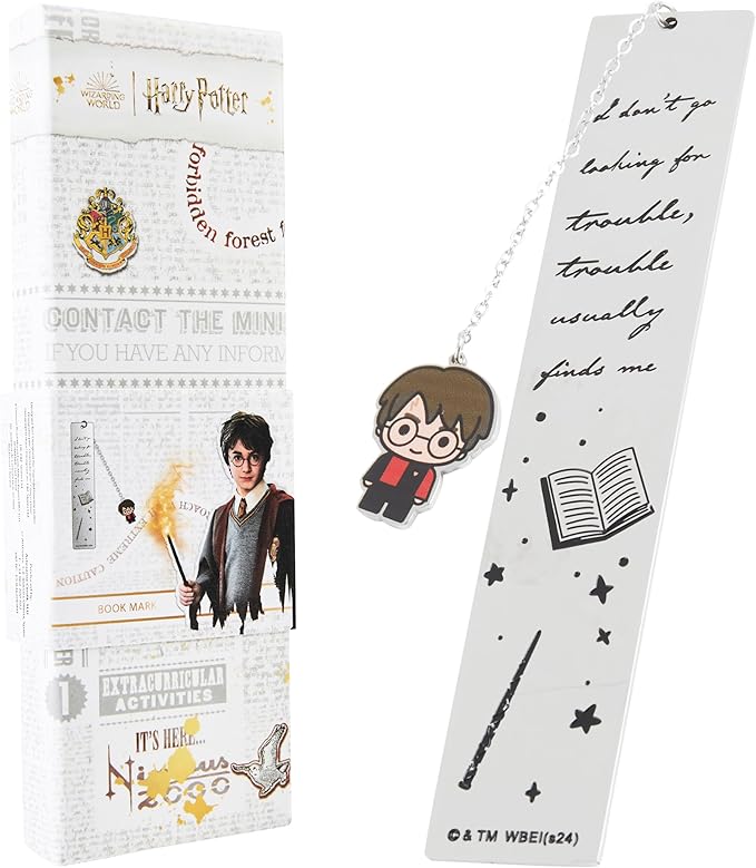 Harry Potter Golden Snitch Bookmark with decorative charm and gift box