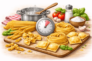 This guide breaks down how long different pastas take to cook, what affects timing, and how to judge doneness without relying entirely on the clock.