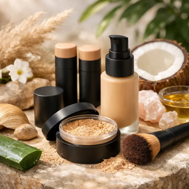 Achieve a radiant look with INIKA's nourishing foundation