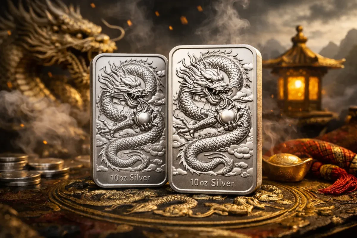 Perth Mint Dragon Series 10 oz Silver Bars
