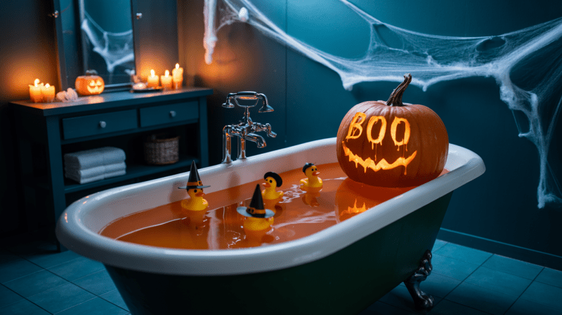 Get ready to make your bathroom festive and fun for Halloween