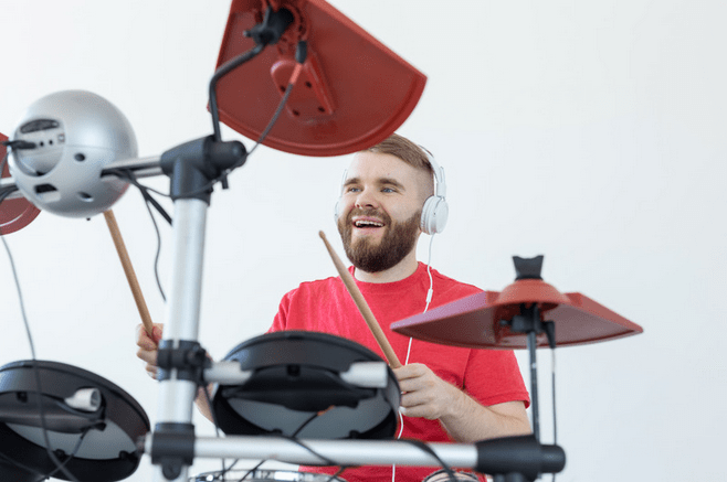 man playing drums