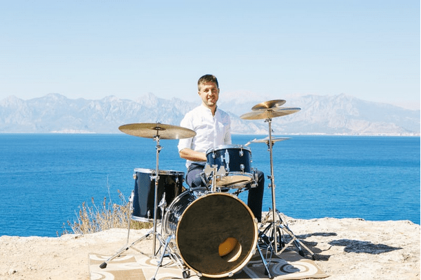 drummer on beach