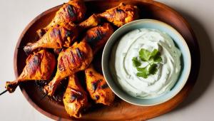 Grilling Mastery: How to Create Irresistible Grilled Tandoori-Style Chicken with Cool Cucumber Raita