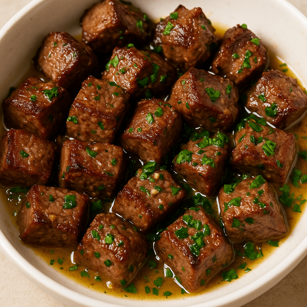 Air Fryer Garlic Butter Steak Bites
