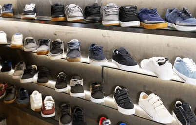 selecting sneakers