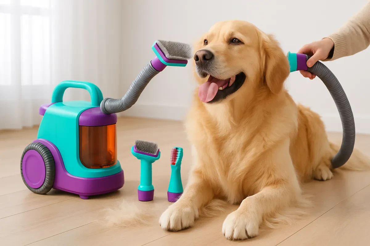 Mess-Free Grooming with Colorful Vacuum Kit