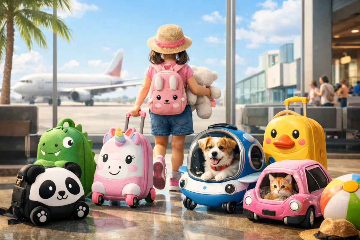 Traveling with Fun Luggage for Kids and Pets