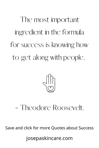 "The most important ingredient in the formula for success is knowing how to get along with people." - Theodore Roosevelt