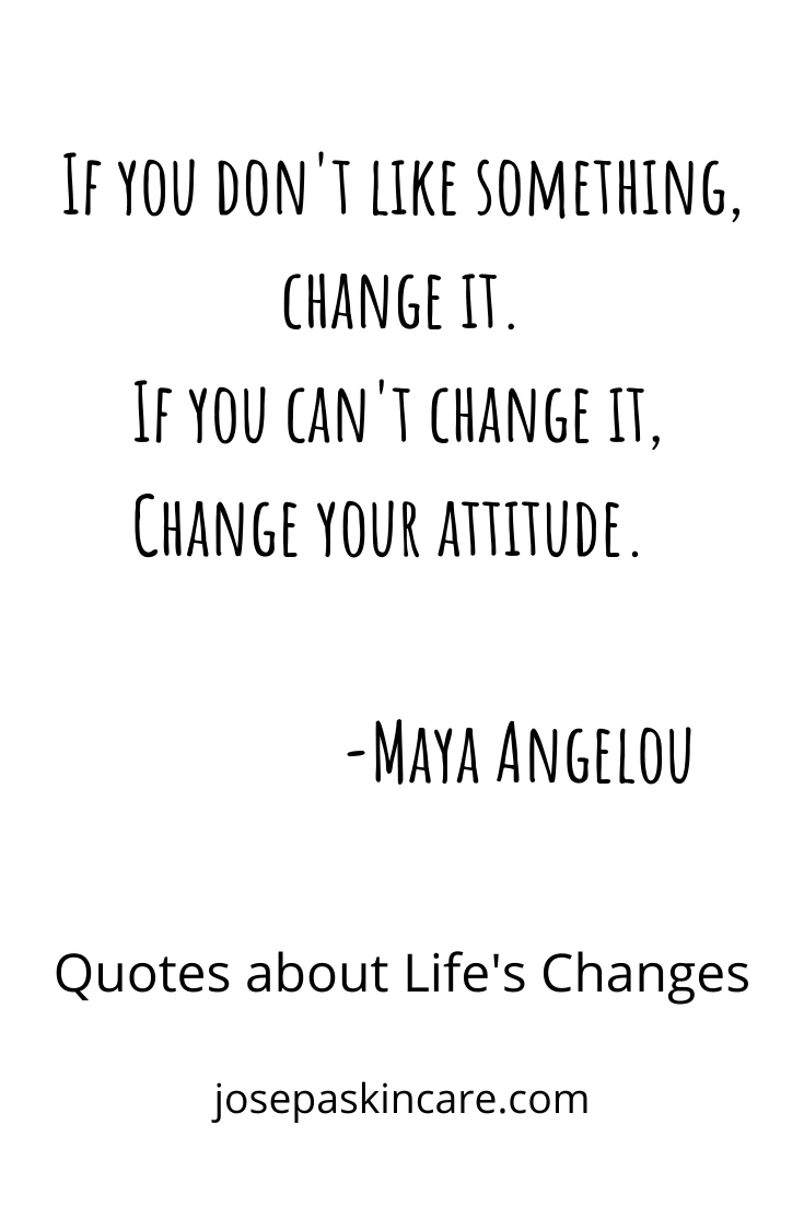 "If you don't like something, change it. If you can't change it, change your attitude." - Maya Angelou