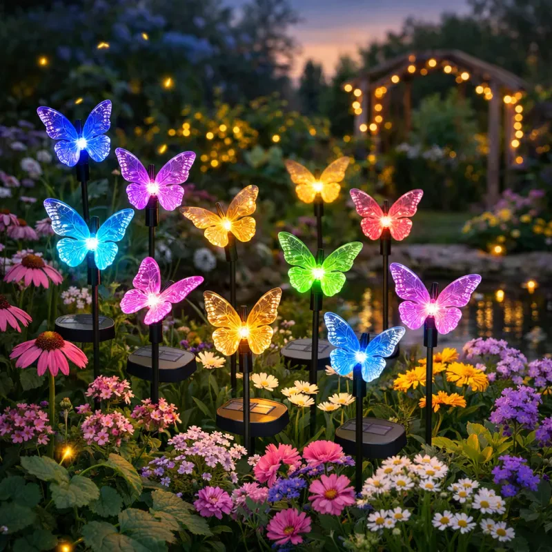 Transform your garden into a magical haven with charming butterfly solar lights