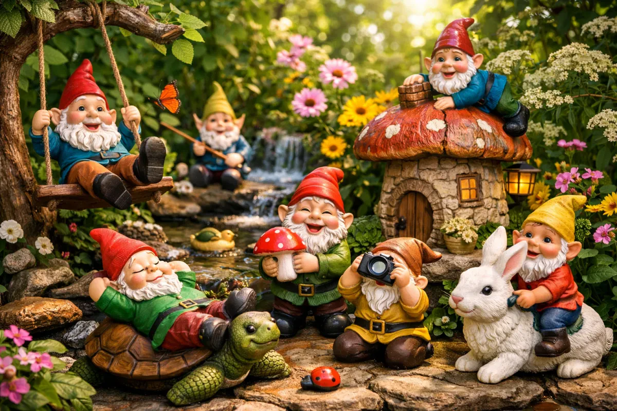 Playful Gnome Statues to Brighten Your Garden