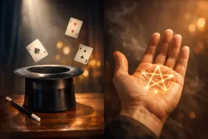 One letter, two worlds — illusion, ritual, and the deeper meaning behind “magick”