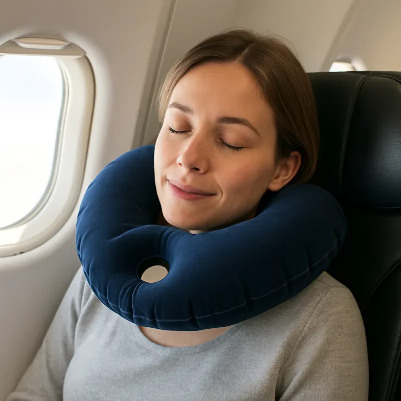 Travel Comfort with Inflatable Donut Pillows