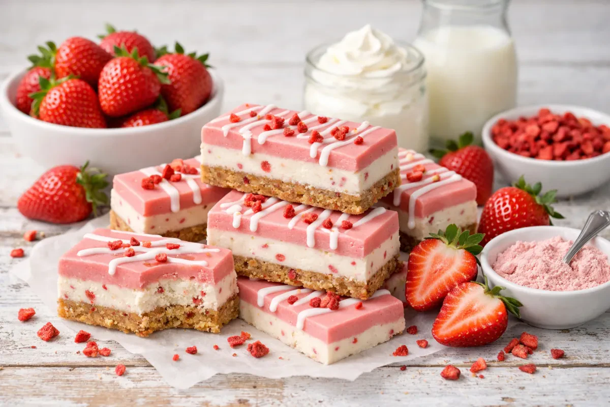 Delicious Strawberries and Cream Keto Protein Bars