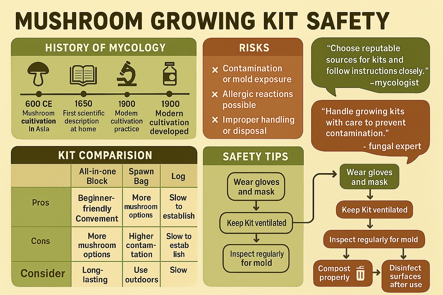 are mushroom growing kits safe infographic