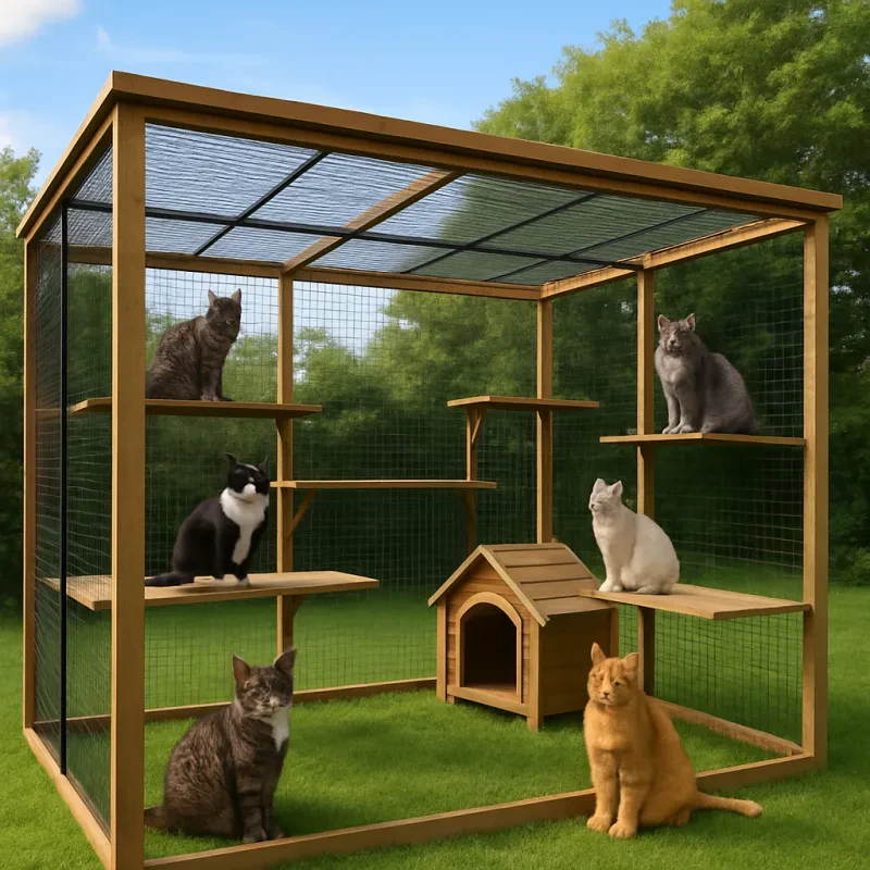 Give your feline friends plenty of room to play and explore safely